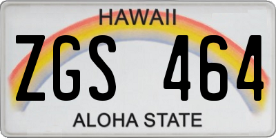 HI license plate ZGS464