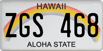 HI license plate ZGS468