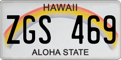 HI license plate ZGS469