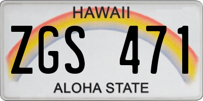 HI license plate ZGS471