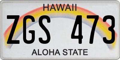 HI license plate ZGS473