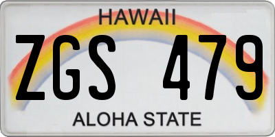 HI license plate ZGS479