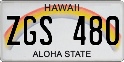 HI license plate ZGS480