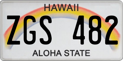 HI license plate ZGS482