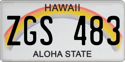 HI license plate ZGS483