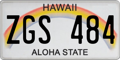 HI license plate ZGS484