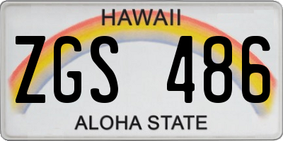 HI license plate ZGS486