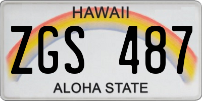 HI license plate ZGS487