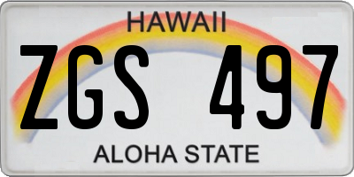 HI license plate ZGS497