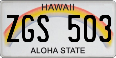 HI license plate ZGS503