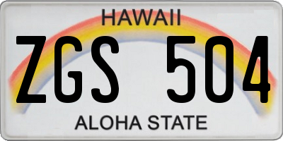 HI license plate ZGS504