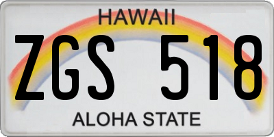 HI license plate ZGS518