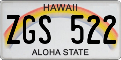 HI license plate ZGS522