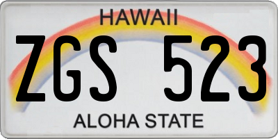 HI license plate ZGS523