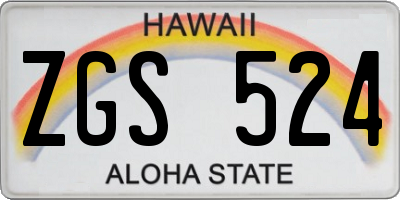HI license plate ZGS524