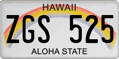 HI license plate ZGS525
