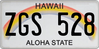 HI license plate ZGS528