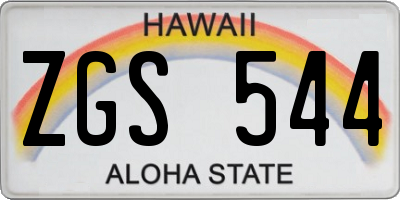 HI license plate ZGS544