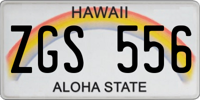 HI license plate ZGS556