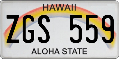 HI license plate ZGS559