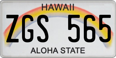 HI license plate ZGS565