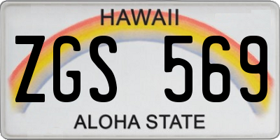 HI license plate ZGS569
