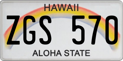 HI license plate ZGS570