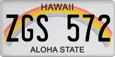 HI license plate ZGS572
