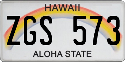 HI license plate ZGS573