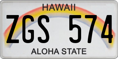 HI license plate ZGS574