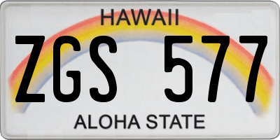HI license plate ZGS577