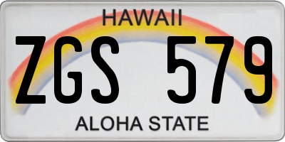 HI license plate ZGS579
