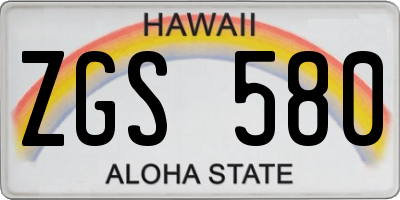 HI license plate ZGS580