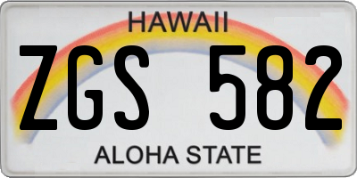 HI license plate ZGS582