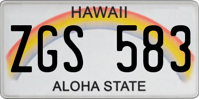 HI license plate ZGS583