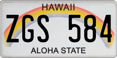 HI license plate ZGS584