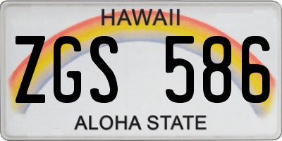 HI license plate ZGS586