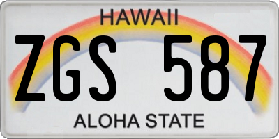 HI license plate ZGS587