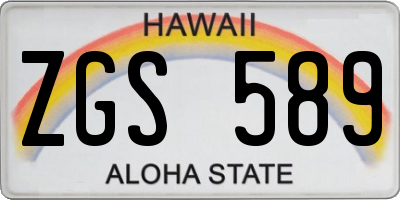 HI license plate ZGS589