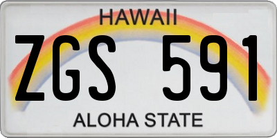 HI license plate ZGS591