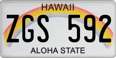 HI license plate ZGS592