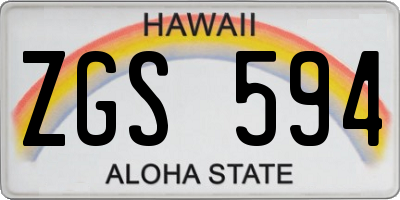 HI license plate ZGS594