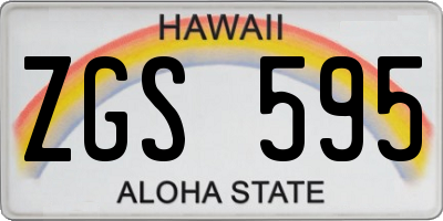 HI license plate ZGS595