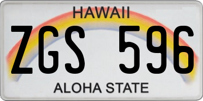 HI license plate ZGS596