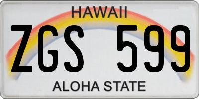 HI license plate ZGS599