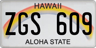 HI license plate ZGS609