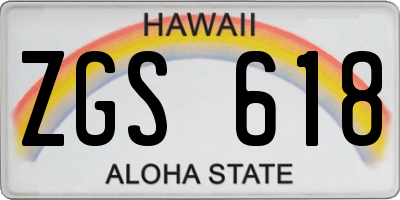 HI license plate ZGS618
