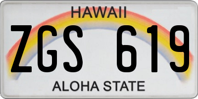 HI license plate ZGS619