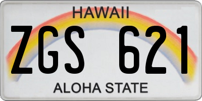 HI license plate ZGS621
