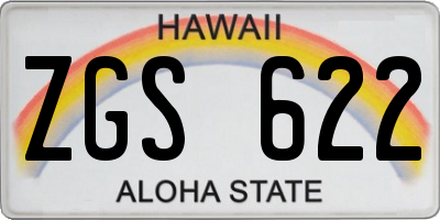 HI license plate ZGS622